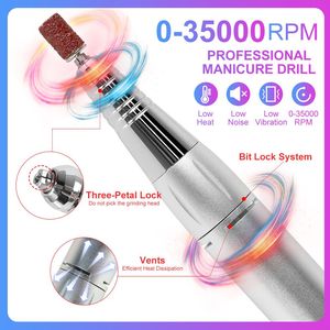 Taladro Eléctrico Profesional Recargable para Uñas, 35000 RPM, Pantalla LCD, Velocidad Ajustable para Uñas Acrílicas, Lima de Uñas - Product Image 2