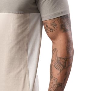 Camiseta Deportiva de Manga Corta para Hombre, con Paneles en Contraste, Color Beige, Transpirable, Ligera, para Gimnasio, Entrenamiento, Running y Fitness - Product Image 5