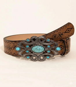 Vintage cowhide leather belt floral <b>tooling</b> <b>engraved</b> western cowboy style rustic handmade waist strap casual fashion accessory - Product Image 6