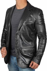 Veste en cuir véritable pour homme, personnalisée, nouvelle collection, style vintage gaufré, pour l'automne, en toile, vente en gros - Product Image 5