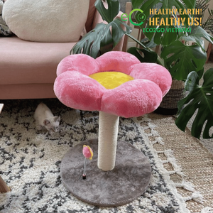Arbre à chat artisanal en bois naturel et en fibre de coco, fabricant professionnel de produits pour animaux de compagnie du Vietnam - Product Image 2