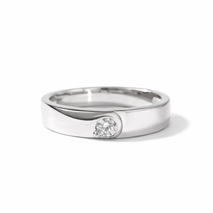 Magnifique Bague Unique en Diamant, Or Massif 10K 14K 18K, Diamant de Laboratoire Rond Couleur DEF Pureté VS VVS, Bague Épaisse et Imposante - Product Image 3
