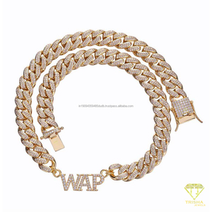 Collier chaîne cubaine en argent sterling 925 avec diamants Moissanite, bijoux de luxe de créateur, style Iced Out, pour hommes et femmes, vente en gros - Product Image 6