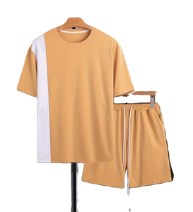 Ensemble de t-shirts et shorts en gros, ensemble deux pièces en molleton, t-shirt et shorts pour hommes, ensemble court personnalisé pour hommes OEM - Product Image 1