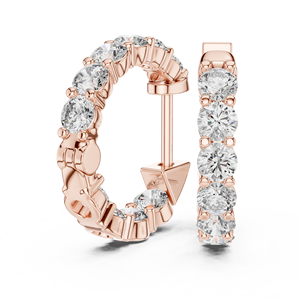 ต่างหูเพชรทรงกลมขนาด 2.70 มม. แบบหรูหรา ผลิตในห้องปฏิบัติการ ตัวเรือนทองคำขาว 14K/18K ประดับเพชรแบบคลาสสิก - Product Image 1