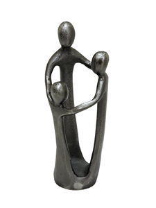 Escultura Contemporánea Abstracta de una Familia de Tres Personas en Aluminio - Figura Metálica Minimalista para Decoración del Hogar - Product Image 5