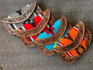 กระเป๋าคลัทช์หนังแท้สไตล์ตะวันตก aztec สีน้ำตาลวินเทจทำด้วยมือแท้คลัทช์หนังผ้าอะซเทคมีเอกลักษณ์ - Product Image 3