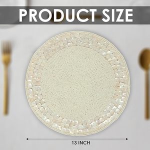 Elegant Modern Glass Beaded Charger Plate New Arrival Non-Slip Decorative Durable <b>Table</b> <b>Mat</b> for Wedding and Banquets - Product Image 3