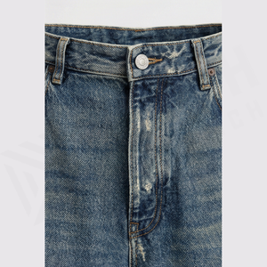 Jean en denim déchiré coupe slim taille mi-haute pour homme – Pantalon décontracté en coton à séchage rapide – Printemps, été, automne, hiver - Product Image 5