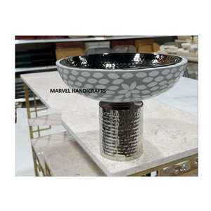 Cadeaux du Ramadan |   Plateau de service en nacre, bois et métal, artisanat en résine, ustensiles de cuisine pour l'Aïd, plateau décoratif, fournisseur en gros - Product Image 2