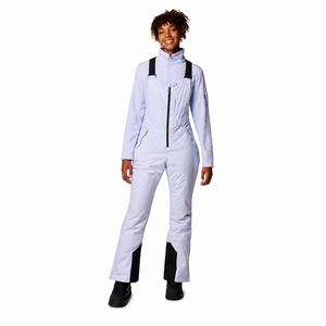 Women's One-Piece Ski <b>Suit</b> Light Blue Waterproof 10,000mm for Synthetic Insulation Hooded Zipper Closure Slim Fit 220g - Product Image 1