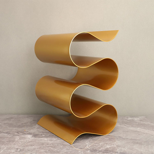 Porte-bouteilles d'angle moderne en métal pour bouteilles de vin et verres, écologique, fait main, prêt pour les fêtes, décoration intérieure - Product Image 2