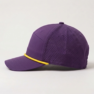 INJAE <b>Purple</b> Perforated Snapback Cap Breathable Mesh Fabric 100% Polyester Adjustable <b>Hat</b> for Sports Outdoor Wear - Product Image 2