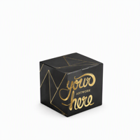 Boîte d'emballage en carton rigide noir mat de luxe personnalisée avec logo en estampe dorée et insert en EVA pour bijoux, parfums, coffret cadeau