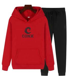 XXL-Survêtements de sport en molleton épais 100% coton pour homme, survêtements d'entraînement, fitness, broderie longue, ensembles grande taille - Product Image 1