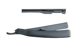 ที่ใส่ใบมีดโกนแบบตรงสำหรับมืออาชีพ ครึ่งใบมีด สแตนเลสสตีล อุปกรณ์โกนหนวดสำหรับร้านตัดผม  ปรับแต่งโลโก้ได้ เลือกสีได้ - Product Image 3