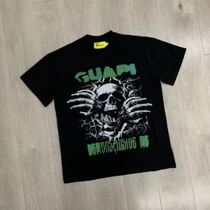 Camiseta Gráfica Oversize para Hombre, Estampado de Esqueleto Neón, Estilo Streetwear, Algodón Pesado, Estilo GUAPI, Top Hip Hop 2026 - Product Image 5