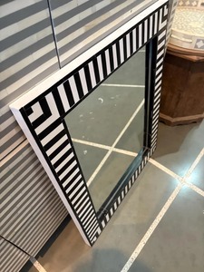 Handcrafted Bone Wall <b>Mirror</b> with Wooden Frame Resin Overlay Strong MDF Base Stylish Ethnic Decorative Piece for Weddings - Product Image 3