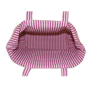 Sac convertible à double usage, poche latérale et imprimé couleur unie sur toute la surface, en jute et coton naturel 150 g/m², sac fourre-tout réversible - Product Image 6