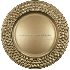 Assiette de présentation dorée artisanale, vaisselle décorative en métal, plats de luxe pour servir les aliments, sans danger pour le contact alimentaire - Product Image 4