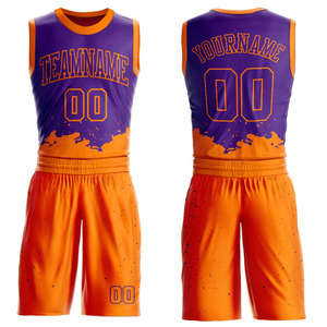 Maillots de basket rétro personnalisés en sublimation pour hommes, ensemble complet de tenues de basketball en gros - Product Image 3