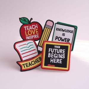 Wholesale Twill Fabric Embroidery Patch Embroidered <b>Iron</b> <b>On</b> Badge for Clothing Caps Bags Jackets Heat Transfer Decorative Patch - Product Image 4