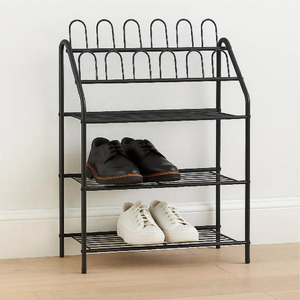 Étagère à chaussures et armoire à 3 niveaux en fer noir moderne, meubles de salon, Global Orbit GTM-30 - Product Image 1