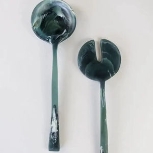 Compre a Bajo Precio Cucharas de Resina Únicas para Servir, Juego de Cubiertos Hechos a Mano para el Hogar, Nuevos Accesorios de Cocina, Cubertería, Vajilla - Product Image 1