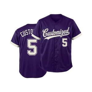Camiseta de béisbol personalizada al por mayor, transpirable, con nombre y número del equipo, con botones, uniforme deportivo para hombre - Product Image 1