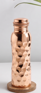 Bouteille d'eau en cuivre pur à facettes brillantes, anti-fuite, pour la pratique de la yoga et de la fitness ayurvédique, récipient à boisson en métal de luxe - Product Image 4