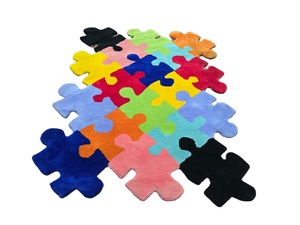 พรมปูพื้นลายดอกไม้ชั้นสูงทันสมัยพรมขนสัตว์นุ่มสำหรับห้องนั่งเล่นเด็กทำด้วยมือพรมเช็ดเท้าผ้าฝ้าย - Product Image 3