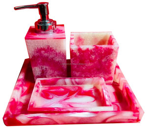 Juego de baño de resina de alta calidad con dispensador de jabón líquido, cepillo de dientes y soporte para vaso, jabonera, para regalos de negocios - Product Image 5