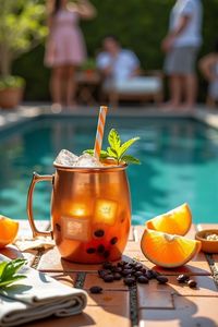Copper Moscow mule mug <b>set</b> coral horizon <b>beverage</b> cups reusable handmade <b>serving</b> mugs premium finish - Product Image 4