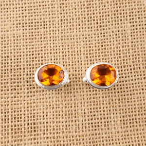 Niharika Gems Designer Handmade Stylish Yellow Citirine Gemstone Work Cufflinks Set 925 Sterling Silver Plated Jewellery - Product Image 2