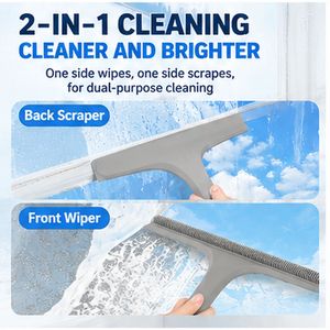 Limpiacristales 2 en 1 con cepillo de silicona y mango antideslizante para limpiar ventanas, espejos de baño y duchas - Product Image 4