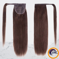 Queue de cheval en cheveux naturels brésiliens avec bonnet en dentelle, double trame, fixation adhésive, extension Remy, aspect naturel, coiffage facile, vente en gros