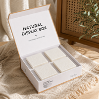 Boîte cadeau en carton rigide magnétique en papier kraft avec laminage mat et doublure en éponge, emballage écologique réutilisable pour le savon