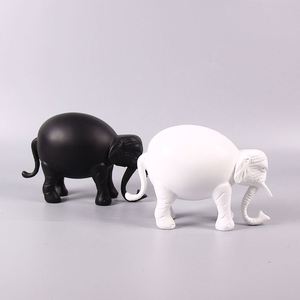 Modern Black and White <b>Elephant</b> Sculpture Decorative Animal Figurines Minimalist Resin <b>Ornaments</b> for Home Office Living Room - Product Image 6