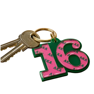 Porte-clés en acrylique miroir rose et vert avec numéro personnalisé, léger, accessoire de sac personnalisé - Product Image 5