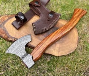 Wholesale High Quality Outdoor Hatchet Damascus Steel <b>Axe</b> Camping Tools Tomahawk Wooden <b>Handle</b> Camping <b>Axes</b> - Product Image 3