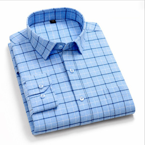 Chemises à carreaux pour hommes en gros, chemises à carreaux écossais à manches longues, décontractées, boutonnées, vêtements de mode - Product Image 3