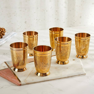 Verre à shot classique en laiton plaqué or pour bière, vin, hôtel, café, thé et lait, au prix le plus bas - Product Image 5