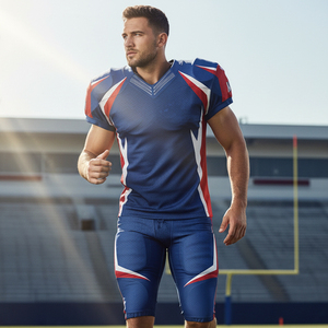 Uniforme de Fútbol Americano Sublimado Personalizado, Tela de Malla Transpirable, Logotipo del Equipo y Número Personalizados, Equipo de Juego Resistente - Product Image 6