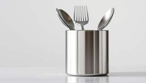 Minimal Metal Cutlery Holder <b>For</b> Clean <b>Kitchen</b> Counter Look Providing Simple And <b>Organized</b> Utensil Placement - Product Image 3