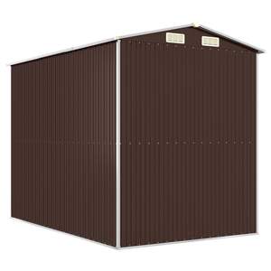 Dark Brown 75.6"x107.9"x87.8" Galvanized Steel <b>Garden</b> <b>Shed</b> for <b>Storage</b> - Product Image 6
