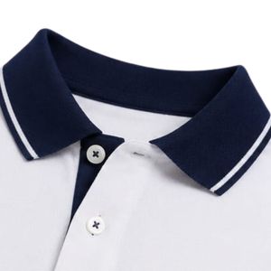 Camiseta Polo Personalizada Blanca y Azul Marino para Hombre, Manga Corta, Informal, para Golf, OEM, Marca Privada, Transpirable, Uniforme, Venta al Por Mayor - Product Image 5