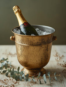 Decorative luxury brass ice bucket for <b>serving</b> drinks with elegant design sturdy construction and insulated body - Product Image 4