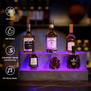 20-Inch LED <b>Lighted</b> Liquor Bottle Display Shelf DIY Illuminated <b>Wall</b> & Bar Display with <b>Remote</b> <b>Control</b> 2 Shelves - Product Image 5