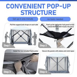 Tenda da Campeggio Pop-Up 6.8FT X 7.2FT per Avventure all'Aperto - Product Image 6
