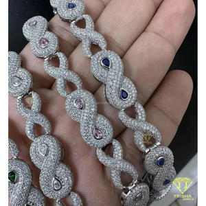 Pulsera de tenis unisex de plata de ley 925 con diamantes de moissanita de alta calidad, estilo hip hop, cadena y eslabones helados - Product Image 4